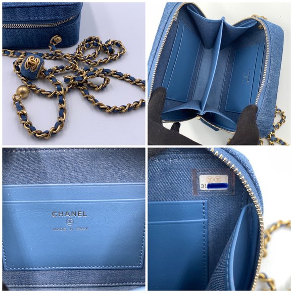 Authentic CHANEL Denim Pearl Crush Camera Bag - Picture 14 of 16